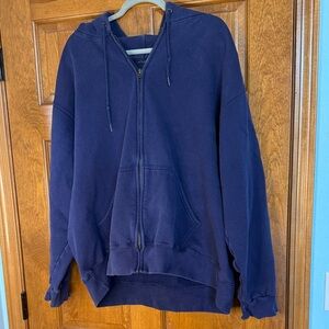 Navy Blue Zip-Up Hoodie